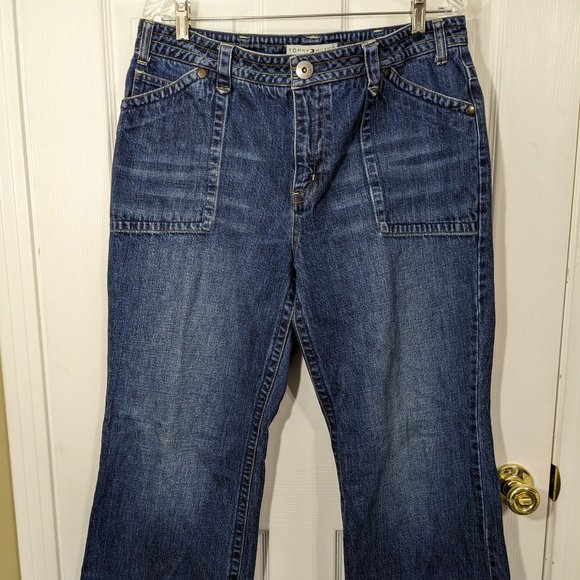 Tommy Hilfiger Y2K 2004 Hipster Boot Front Patch Pocket Back Flap Pocket - 14* - Picture 2 of 11